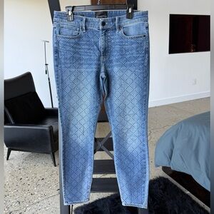 WHBM MidRise Skinny Ankle Black Sparkle Embellished Jeans Sz 8